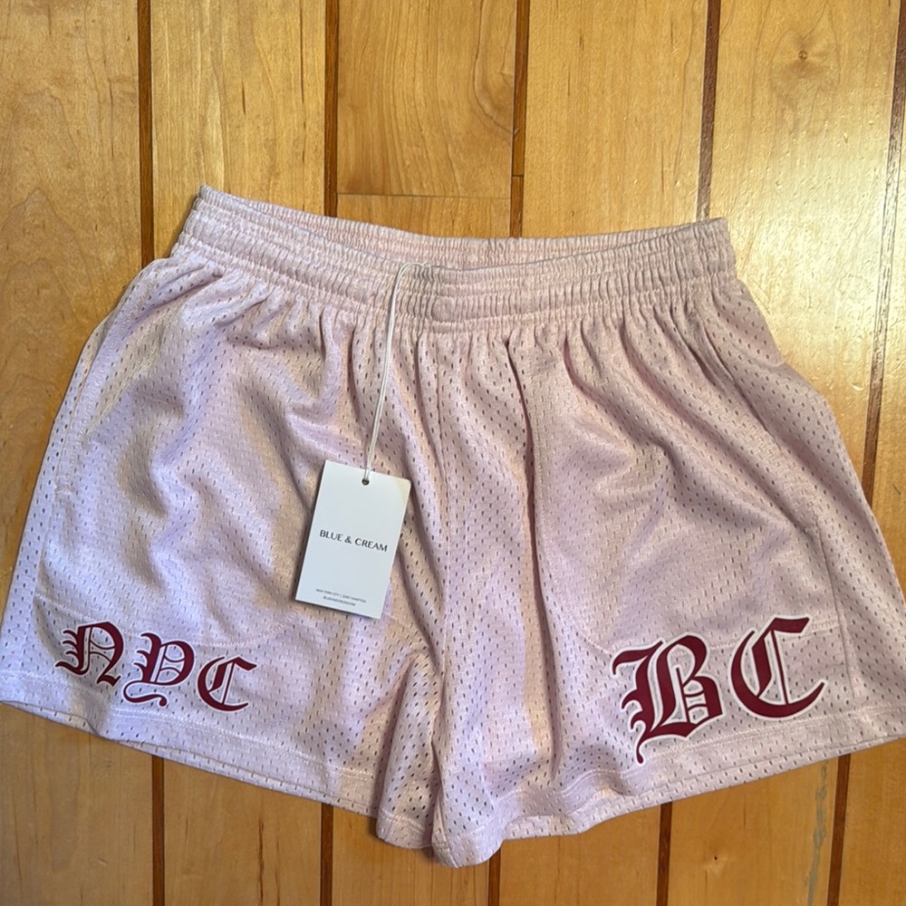 Blue & Cream Women's Cool Shorts in Light Pink